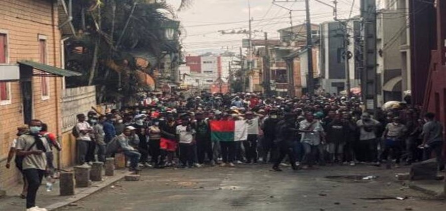 Crowds gathered in Madagascar's capital during the protests